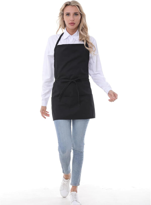 Chef Apron for Men and Women with Pockets - Aprons for Cooking and Serving