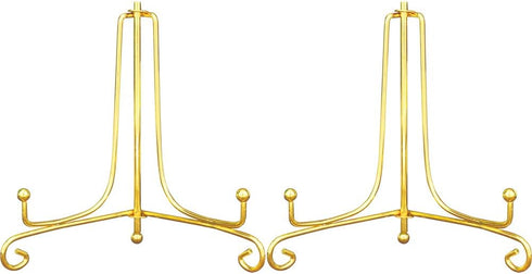 Artliving 2 Pack 5 Inch Iron Display Stand, Gold Easel for Photos, Cookbooks, Decorative Plates, Tablets, and Art