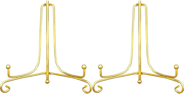 Artliving 2 Pack 5 Inch Iron Display Stand, Gold Easel for Photos, Cookbooks, Decorative Plates, Tablets, and Art