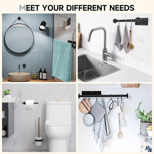 FISHCLOUD SUS304 Paper Towel Holder Wall Mount - Self Adhesive No Drill or Drilling, Stainless Steel - Kitchen