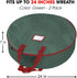 Primode 2 Pack Christmas Wreath Storage Bag 24", Artificial Wreath Container with Sturdy Handles and Dual Zipper