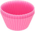 Utoolmart Silicone Cupcake Baking Cups, Reusable Non-Stick Cake Muffins Mold, 5 Pcs Pink for Party Bakery Supplies