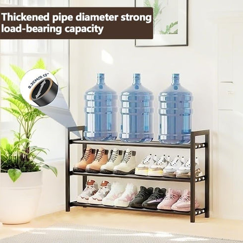 Closet 3 Expandable Shoe Rack Small Shoe Storage Narrow Shoe Racks Metal Show Rack Slim Shoe Shelf for Entryway