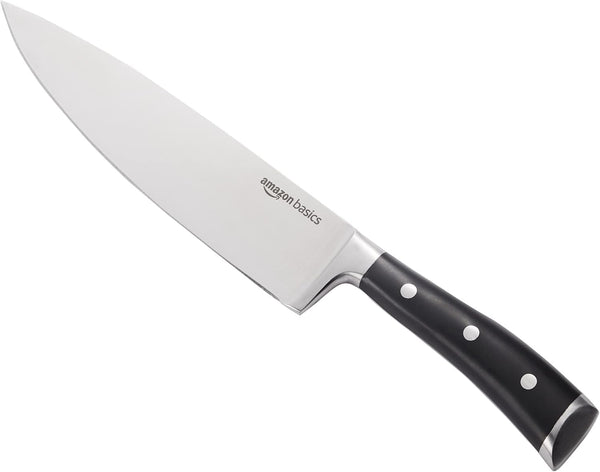 Amazon Basics Classic 8-Inch Chef s Knife with Three Rivets, Silver