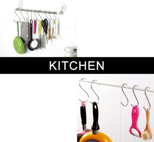 SumDirect 100P S Hooks for Hanging - 3 Inch Stainless Steel S Shaped Hooks, Metal Silver