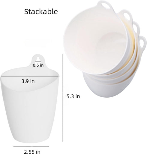 3 Pack Wall Mount Makeup Holder Organizer, Hanging Plastic Storage Cup for Makeup Brushes, Toothbrushes, Cosmetics