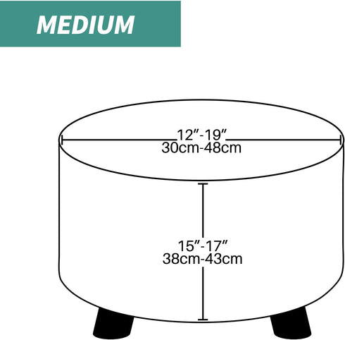 MAXIJIN Velvet Ottoman Slipcover - Round Foot Stool Cover, Washable Thick Storage Protector with Elastic Bottom