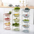 Multifunctional Plastic Storage Basket - Floor Tripod Kitchen Vegetable and Fruit Storage Rack Drain Rack (Green, 4