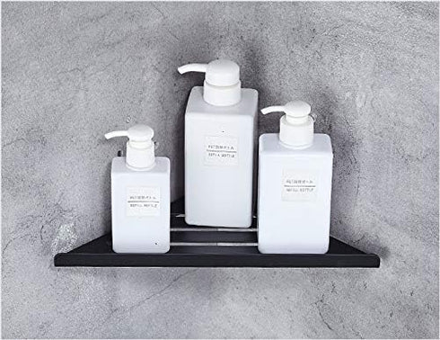 YISMAN 304 Lavatory Bathroom Corner Stainless Steel Shelf Wall Mount Triangular Shower Corner Shelf,Black