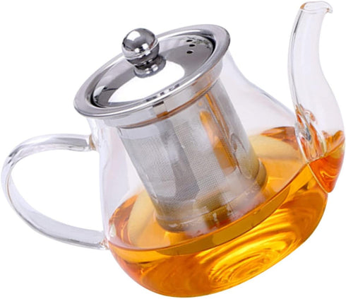 1 Set Teapot Loose Leaf Tea Maker, Glass Tea Pot with Water Pitcher and Stainless Steel Infuser
