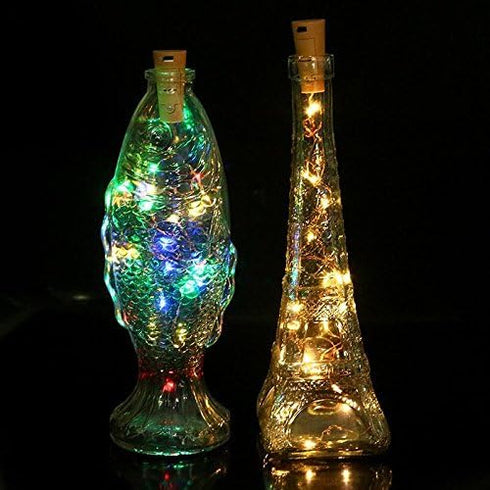 Amants01 Pack 12 20LED 39inch of Wine Bottle Lights Battery Powered, LED Cork Shaped Starry String Lights - Copper Wire