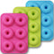 homEdge Silicone Donut Molds, 3-Pack Non-Stick Food Grade Silicone Pans for Donut Baking – Green, Pink, Blue