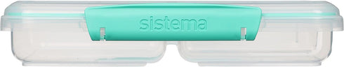 Sistema To Go Multi Split Meal & Food Container with Dividers & Clips, 820ml, BPA-Free, 1 Container, Color May Vary
