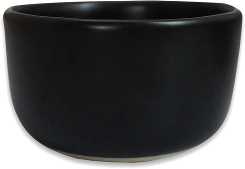 roro Handmade Ceramic Stoneware Matte Black Fruit Salad and Miso Soup Bowls, 16 ounce (4.5 Inch Wide), Set of 2