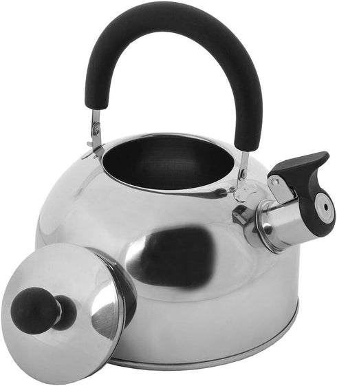 Lily's Home 2 Quart Stainless Steel Whistling Tea Kettle, Perfect Stovetop Tea and Water Boiler for Home, Dorm,