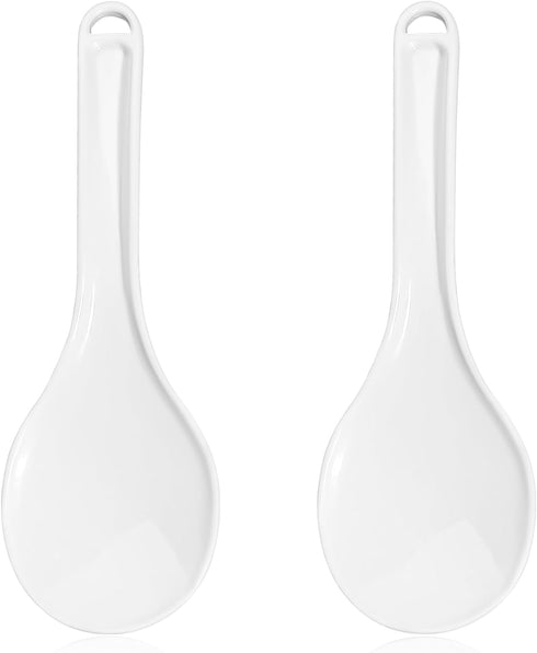 Giantree 2 7.7 Inch Pcs Plastic Rice Paddle, Non-Stick White Rice Spoon Scooper for Cookers