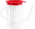 Fox Run Gravy and Fat Separator, Glass, 1 Liter, with Measurements and Strainer, Red and Clear