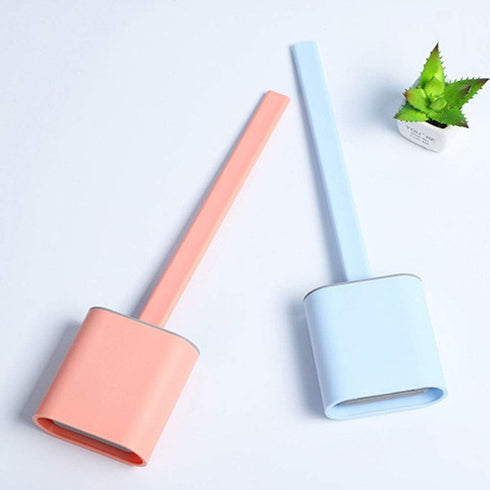Revolutionary Silicone Flex Toilet Brush with Holder - No-Slip Long Handle, Wall Mounting Cleaning Brush Set