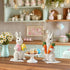 Easter decorations - Easter Bunny decorations -Resin rabbits With carrot and eggs -Bunny statues for indoor tabletop