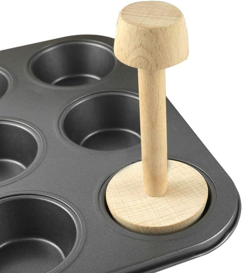 Tart Tamper Pastry Tamper Mold, Double Side Wooden Egg Tart Pusher for Kitchen Party Baking Tools