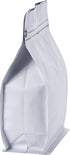 50 Count 8 Ounce Matt White Aluminum Foil Coffee Bags, Stand Up/Flat Bottom Side Gusset Coffee Pouches with Air Release
