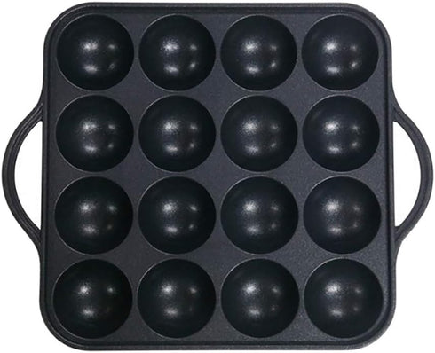 16-Holes Takoyaki Maker Pan Plate, Nonstick Aluminum for Stovetop, 7.7 x 7.7 inches