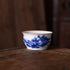 Chinese Handmade Kungfu Tea Cup 60 ml, Blue and White Bone China Tea Cups Set of 3