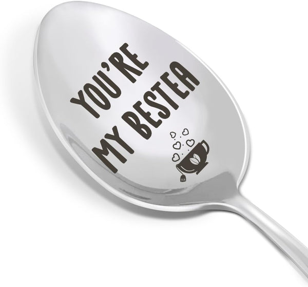 Tea Spoon Gift for Women and Men - Stainless Steel Spoon for Birthday, Christmas, Friendship, and Valentine Gifts