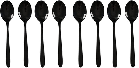 16-Piece Small Black Stainless Steel Teaspoon Set