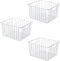 SANNO Wire Baskets Storage for Refrigerator Freezer, Metal Organizing Bins with Handles for Kitchen