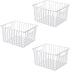 SANNO Wire Baskets Storage for Refrigerator Freezer, Metal Organizing Bins with Handles for Kitchen