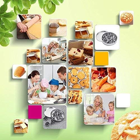 ofone Small Cookie Cutters, Geometric Shapes Set, 24 Mini Fondant Cutters, Stainless Steel Biscuit Molds