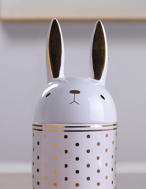HAUCOZE Rabbit Cookie Jar Decorative Candy Jar with Lid, Modern Ceramic 8.1inch