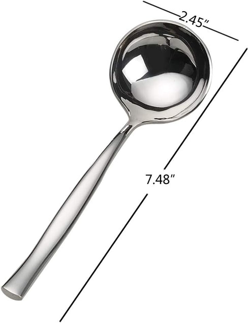 Idotry 2-Piece Stainless Steel Gravy Soup Spoon, Small Ladle for Gravy and Soup