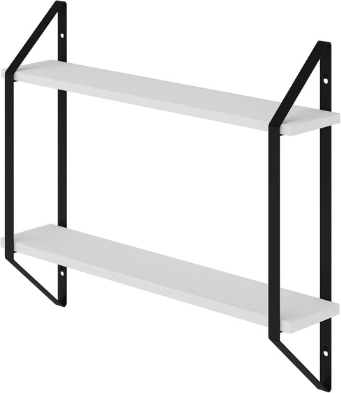 24" 2 Wallniture Ponza Floating Shelves for Living Room Decor, Bookshelf Wall Decor, Tier Bathroom Organizer & Kitchen