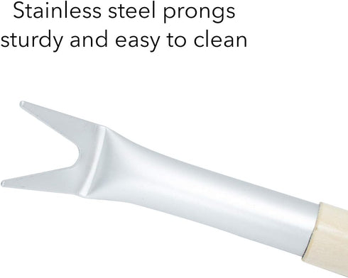 Pizza Bubble Popper Spinner Fork, Aluminum 17.5 inch with Wooden Handle, 2-Pack, Outdoor Pizza Oven Accessories