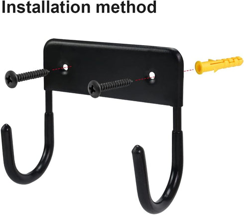 Wall Mount Ironing Board Hanger, Organizer Rack for Laundry Rooms, Storage Shelf Hanger (Black)