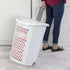 TnLoji Wheeled Plastic Laundry Hamper,Adult-Sized White Rolling Basket,Spacious Storage with Handles for Home & Dorms