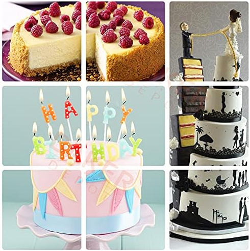 Silicone Mould for Baking Round Cake Pans Set of 4, Nonstick Layer Cakes Chocolate Rainbow for Birthday Wedding Party 4