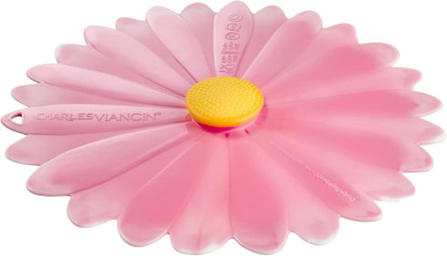 Charles Viancin Daisy Silicone Lid for Food Storage, 8'' Airtight Seal, BPA-Free, Oven, Microwave, Freezer Safe