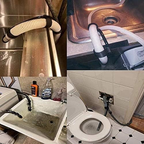 Universal Adjustable Shape Drain Hose Guide Assembly for Kitchen Sink, Laundry Tub, Fits All Drain Hose