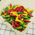 60pcs Simulation Artificial Lifelike Small Chili - Fake Vegetable Red Yellow Green Pepper for Decoration