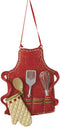 Midwest-CBK Cute Christmas Holiday Pastry Chef Ornament, Red, Medium, 3.5" x 3" Apron