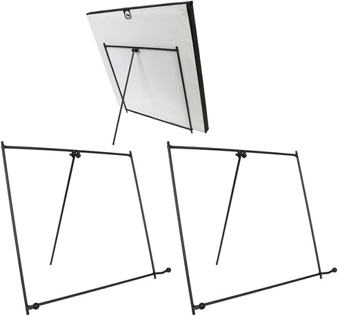 Set of 3 Black Metal Tabletop Easels, 9"H Ideal for Displaying Books, Plaques, Framed Pictures, Photos
