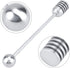Fdit Solid Stainless Steel Honey Dipper Drizzler Stirrer Spoon Mixing Stick Tool