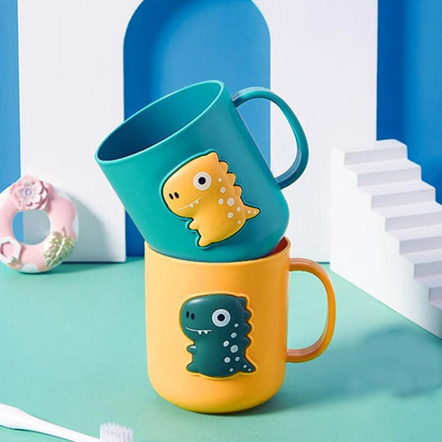 Cute Dinosaur Toothbrush Cup,Plastic Mouthwash Cup Portable Drinking Cup,Multipurpose Durable Toothbrush Holder
