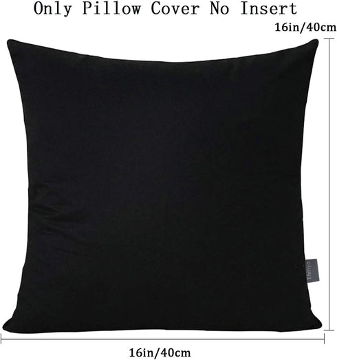 Thmyo 4-Pack 100% Cotton Comfortable Solid Decorative Throw Pillow Case - Square Cushion Cover for Halloween DIY Throw