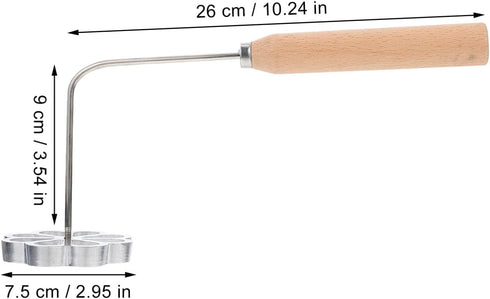 1pc Youdunzi Mold Frying Mould Frying Mold with Wooden Handle Fryer Mold Kitchen Accessory Frying Mold for Home Carrot Shreds Pastry Mold Kitchen Cooking Utensil Kitchen Utensil by OKUMEYR
