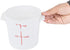 Restaurantware-Met Lux 1 Quart Food Storage Container: White Storage Container with Red Volume Markers, Lids Sold