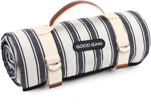 G GOOD GAIN Waterproof Picnic Blanket Portable with Carry Strap for Beach